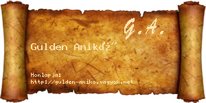Gulden Anikó névjegykártya