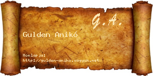 Gulden Anikó névjegykártya